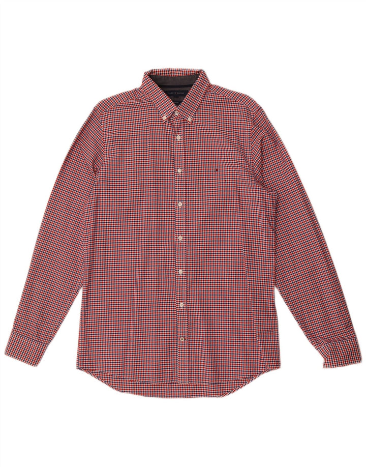 Męska koszula slim fit Tommy Hilfiger, duża, wielokolorowa bawełniana kratka