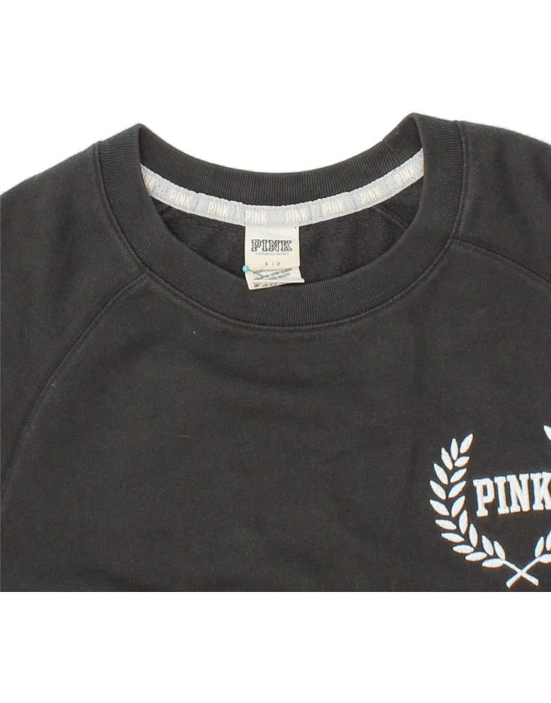 VICTORIAS SECRET Mens Pink Graphic Sweatshirt Jumper Small Black Cotton Vintage Victorias Secret and Second-Hand Victorias Secret from Messina Hembry 
