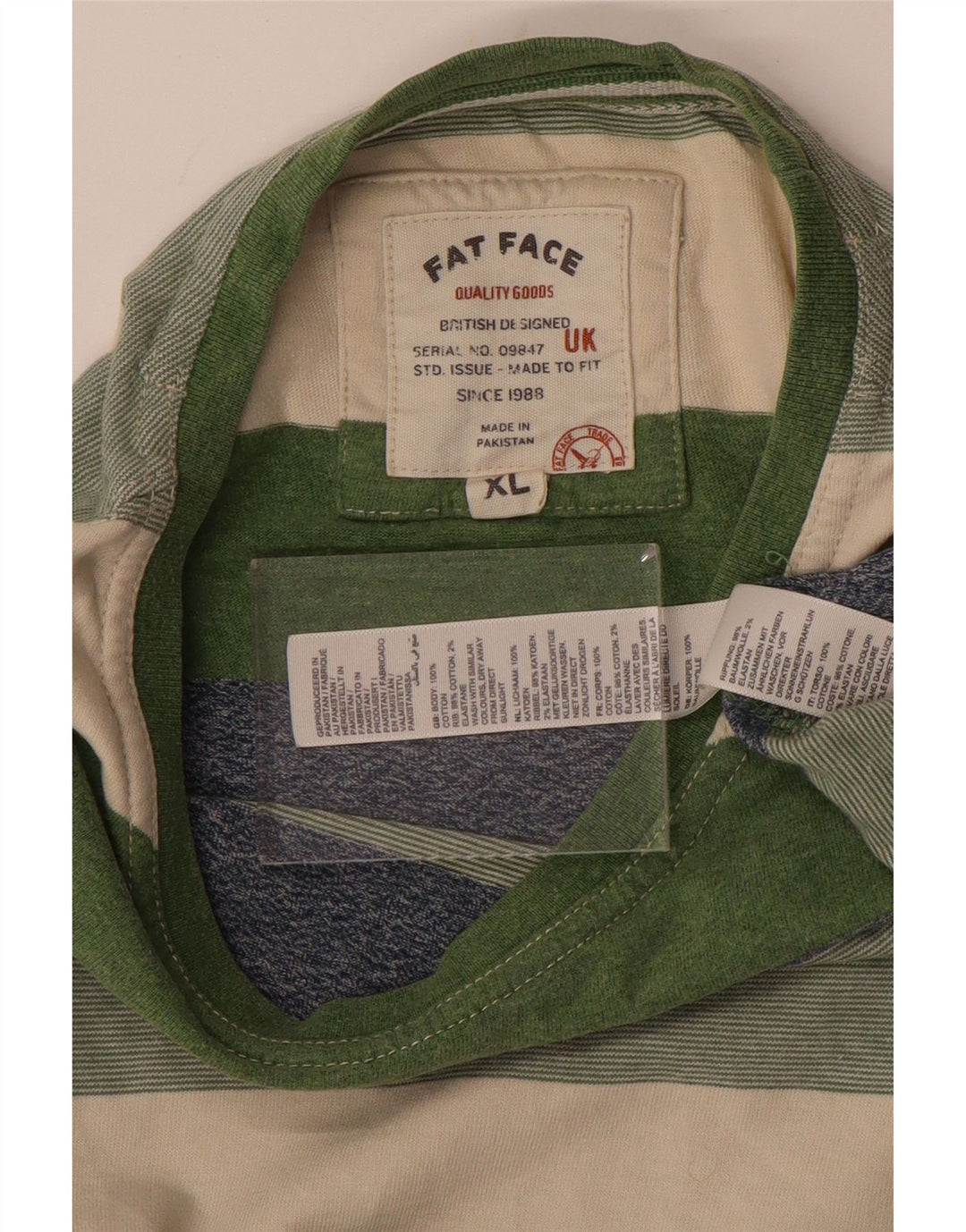 T-shirt męski Fat Face Top XL, wielokolorowe, bawełniane paski