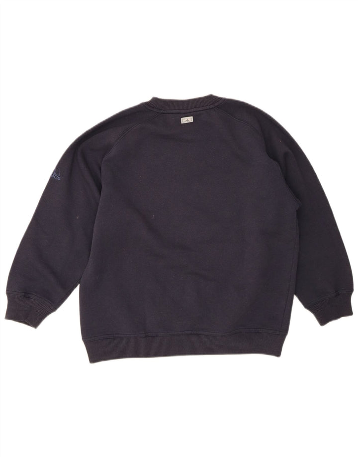 ADIDAS Boys Graphic Sweatshirt Jumper 13-14 Years Navy Blue