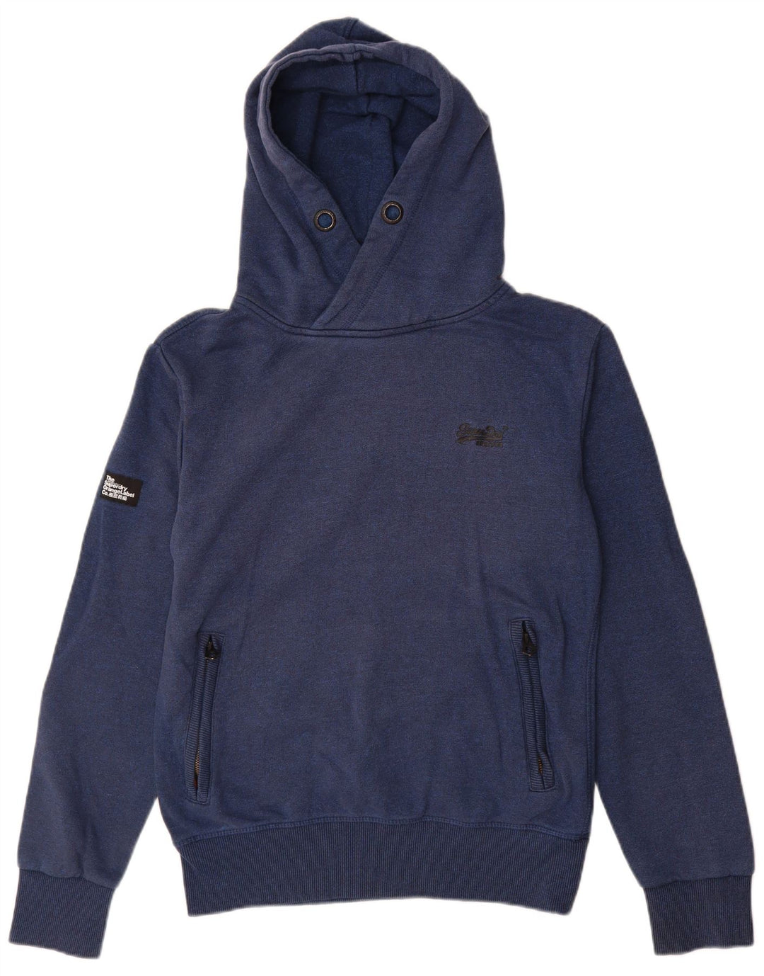 Męski sweter z kapturem Superdry, mały, granatowy, bawełniany