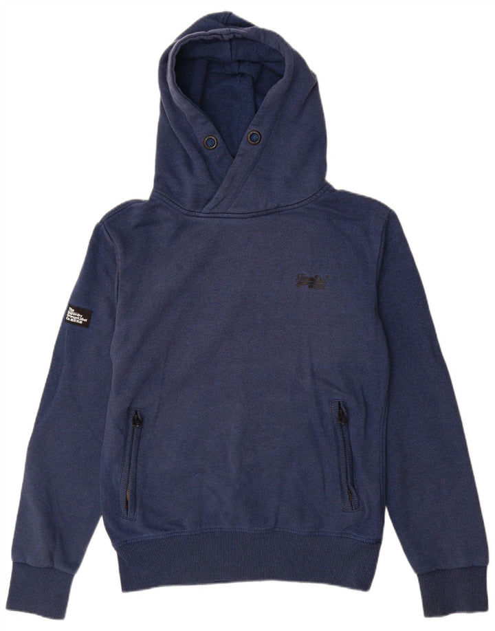 Męski sweter z kapturem Superdry, mały, granatowy, bawełniany