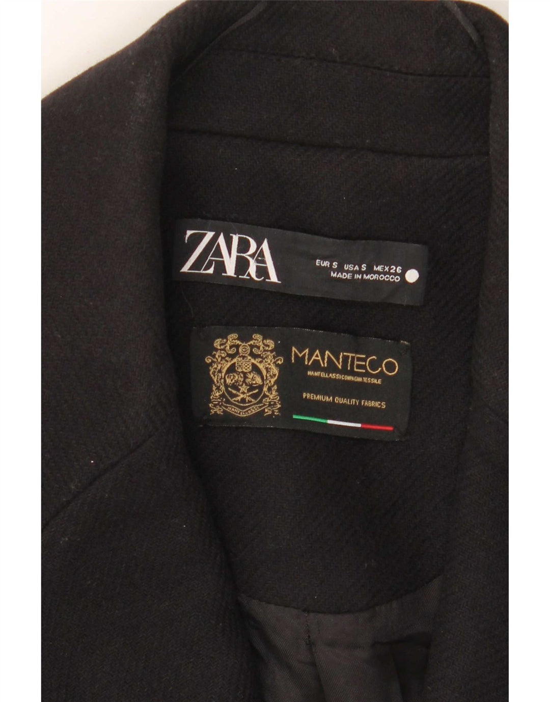 Damski płaszcz oversize z podwójnymi piersiami Zara UK 10 Small Black
