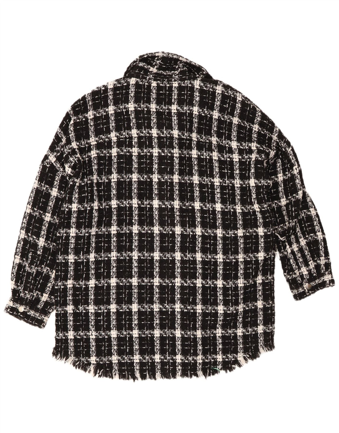 Damska koszula oversize Zara UK 14, średnia czarna kratka, akryl