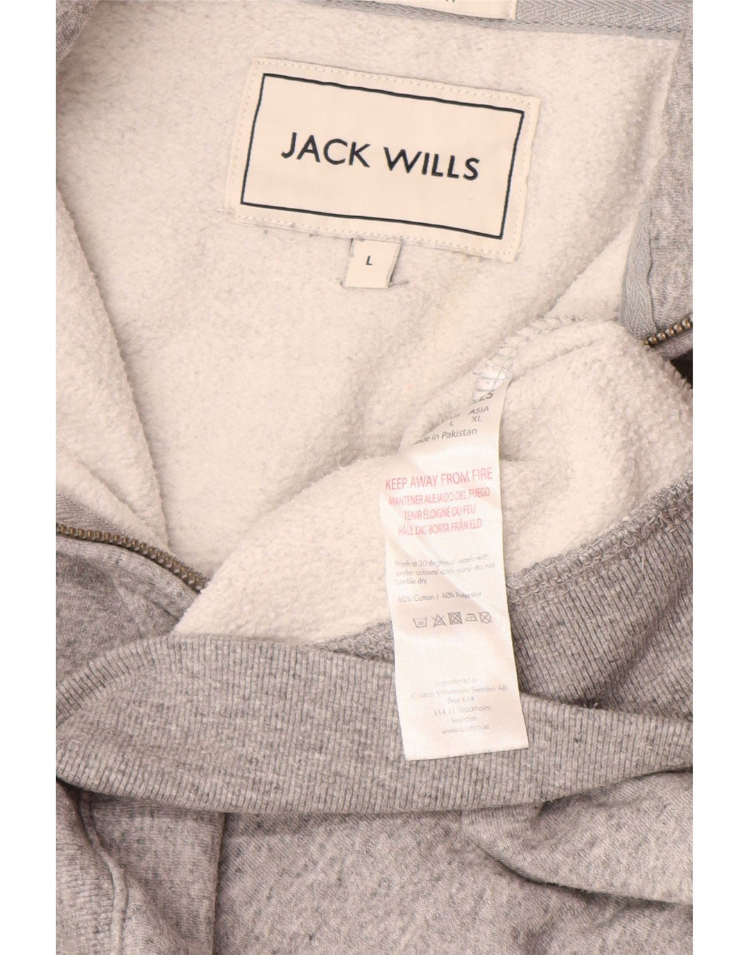 Męska bluza JACK WILLS z zamkiem błyskawicznym, duża, szara, bawełniana w plamki
