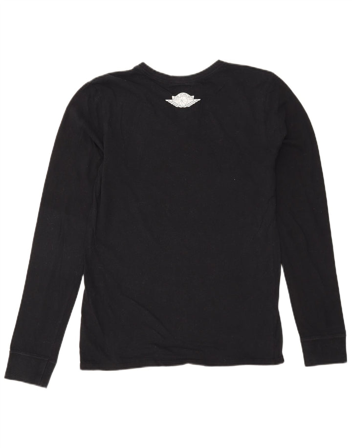 Męski top z grafiką Jordan z długim rękawem, mały, czarny, bawełniany