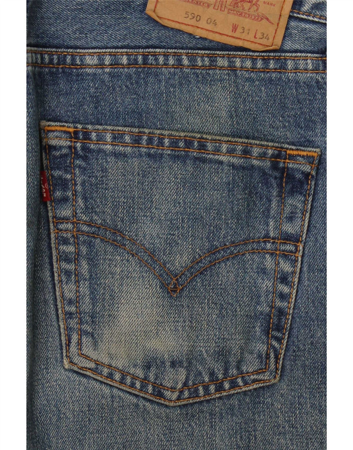 Damskie jeansy Levi's 590 Straight W31 L32 Niebieskie bawełniane