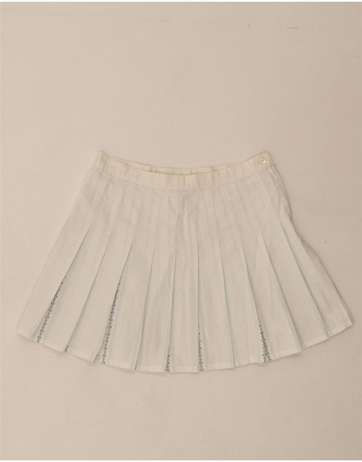 SERGIO TACCHINI Womens Pleated Mini Skirt IT 44 Medium W26  White Vintage Sergio Tacchini and Second-Hand Sergio Tacchini from Messina Hembry 