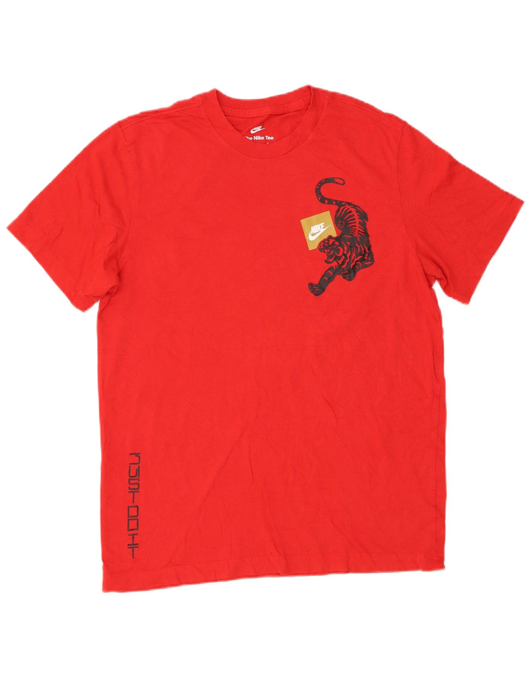 Męski T-shirt z grafiką Nike, bawełniany, średni czerwony
