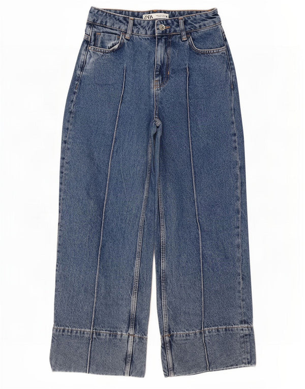 Damskie jeansy Zara o luźnym kroju z wysokim stanem EU 32 2XS W22 L25 Niebieskie bawełniane