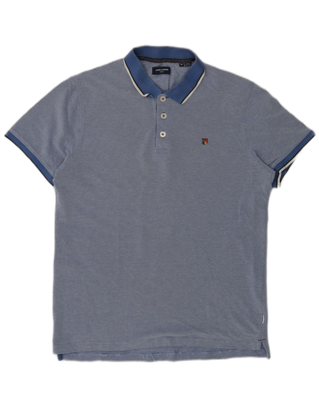 Męska koszulka polo Jack & Jones, średnia niebieska, bawełniana