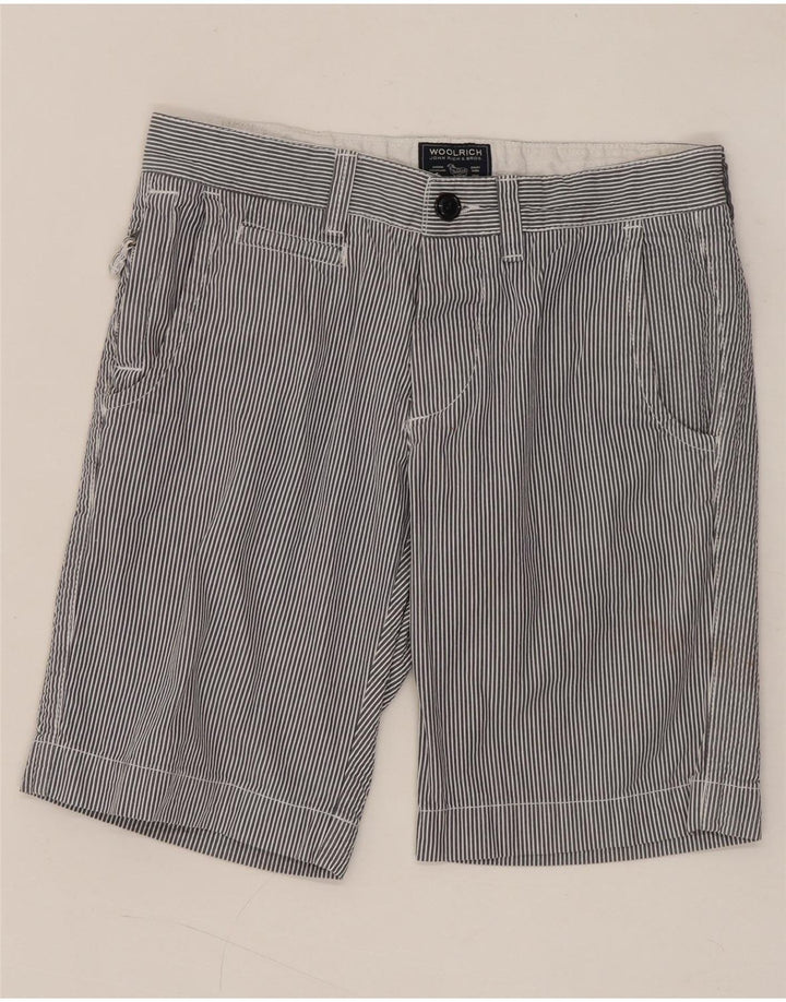 Męskie spodenki codzienne Woolrich W30 Średni granatowy, bawełniany w prążki