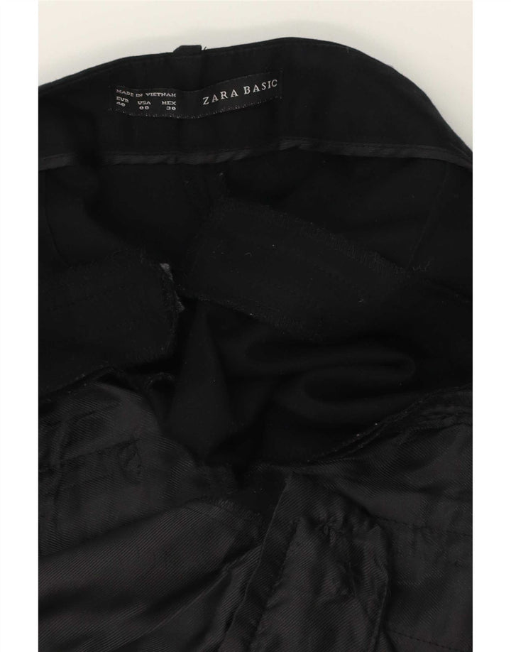 Proste, przycięte spodnie Zara EU 40 Medium W30 L25 Czarne