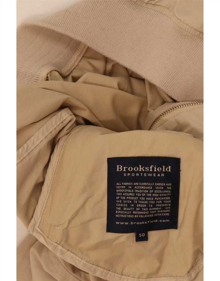 Męska kurtka bomber Brooksfield IT 50, duża, beżowa