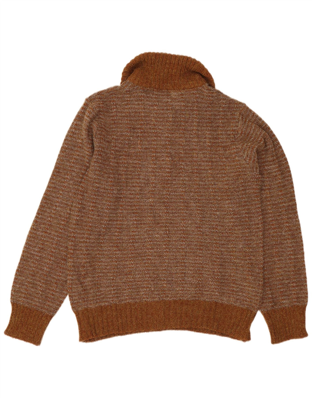 Męski sweter polo w stylu VINTAGE IT 50, akryl w średnie brązowe paski