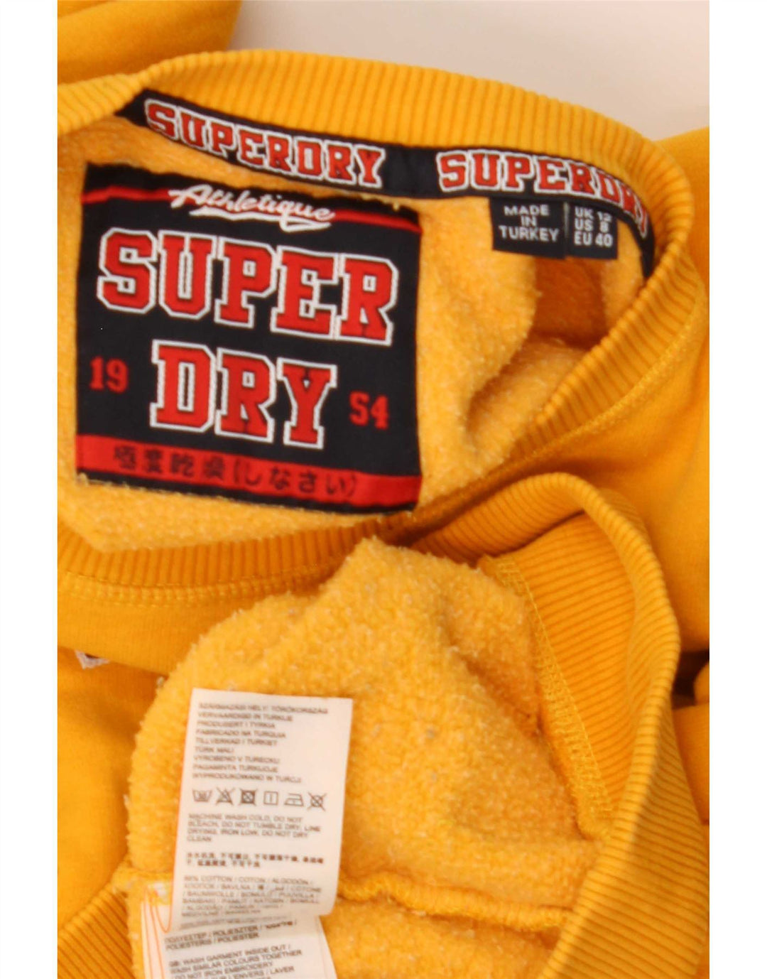 Damski sweter oversize Superdry Graphic UK 12, średni żółty