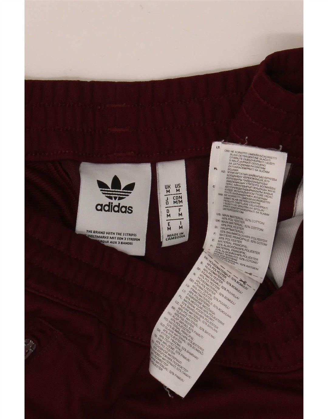 Męskie spodnie dresowe Adidas, średnia, bordowa bawełna
