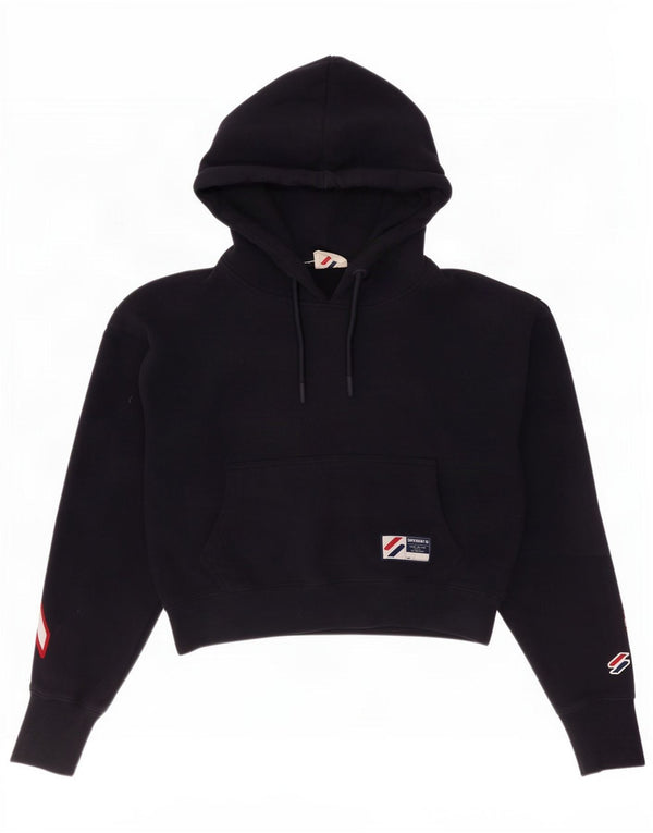Damski sweter z kapturem Superdry Oversize z grafiką, UK 10, mały, granatowy