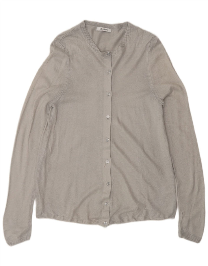 Marks & Spencer Damski sweter kardigan UK 12 Średni szary akryl