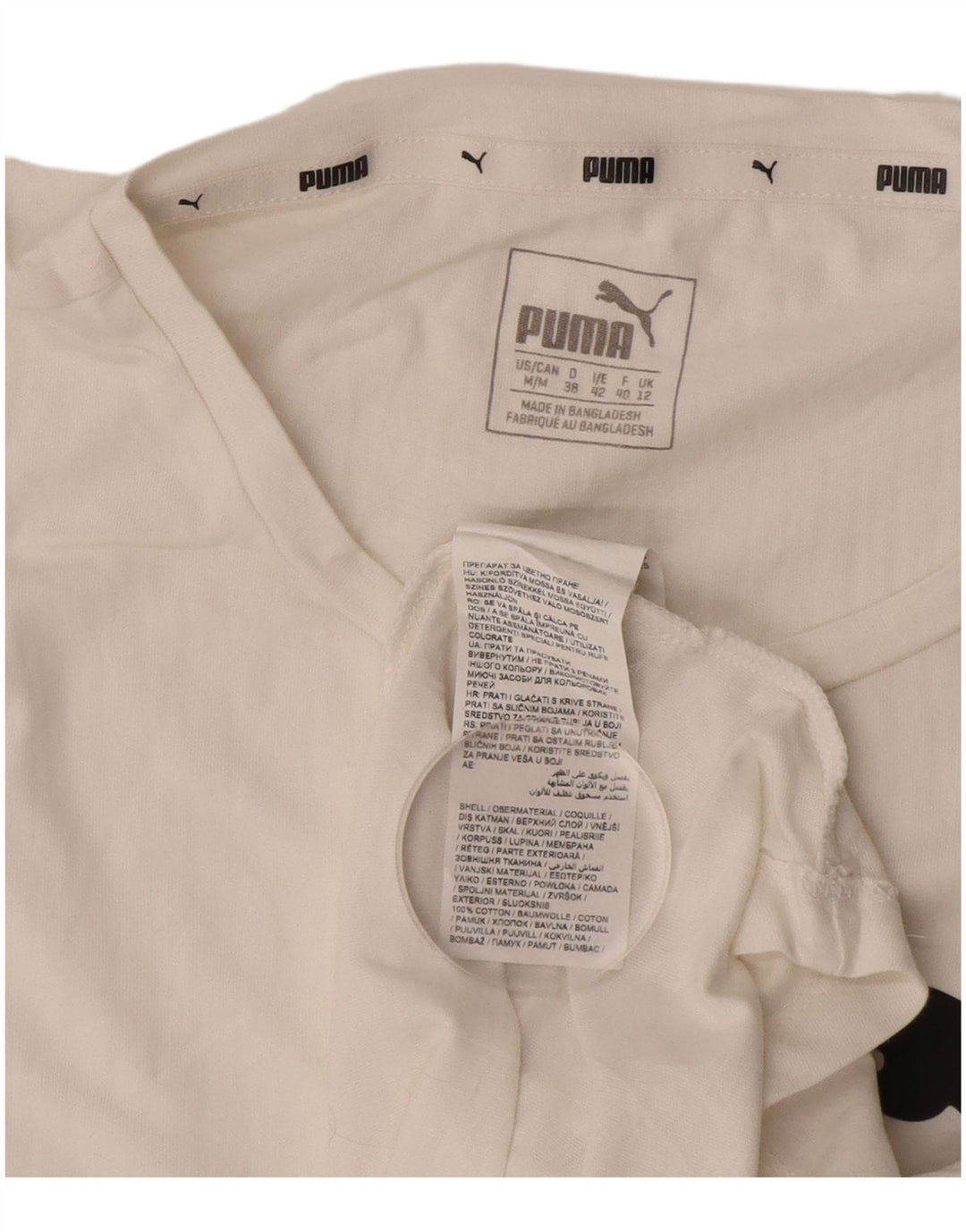 Damska koszulka z grafiką PUMA Top UK 12 Średnia biała bawełna