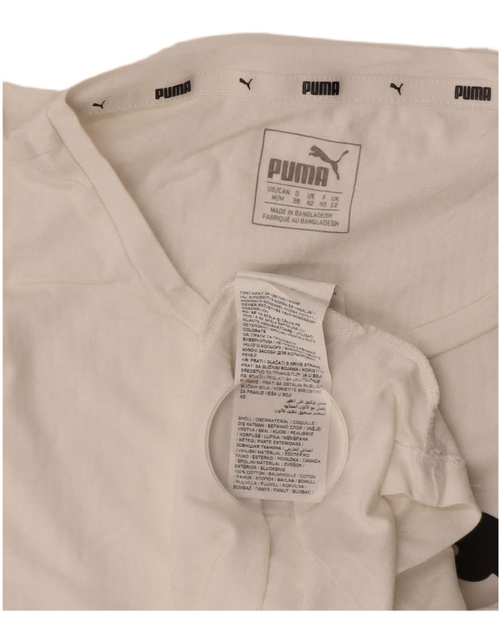 Damska koszulka z grafiką PUMA Top UK 12 Średnia biała bawełna