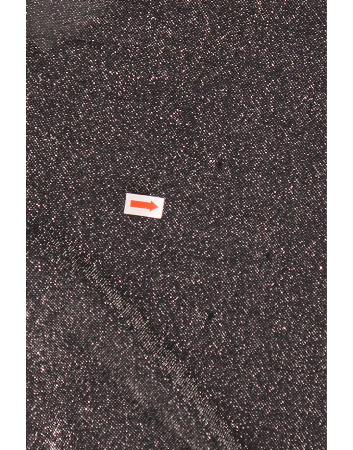 Damska bluzka koszulowa oversize VINTAGE UK 16, duża, czarna, nakrapiana, poliester