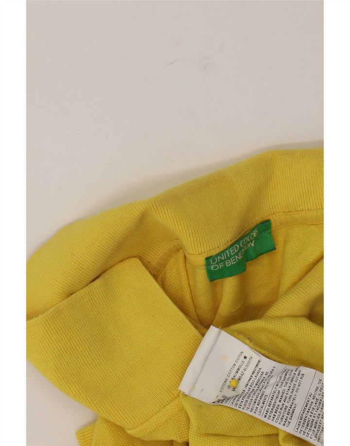 Męska koszulka polo Benetton XL, żółta, bawełniana