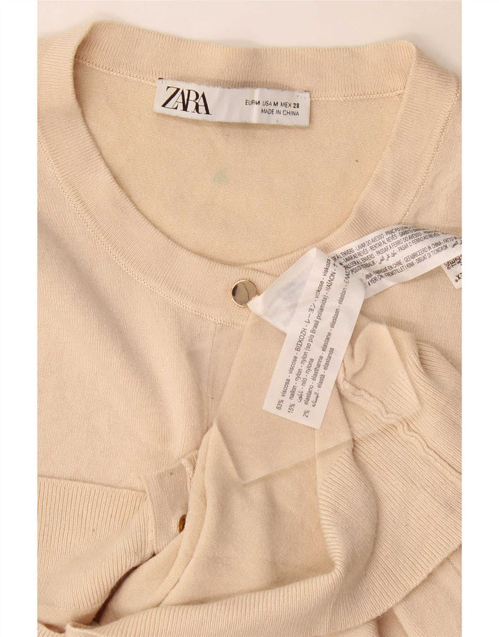 Sweter damski Zara Cardigan UK 12 Średni Beżowy Wiskoza