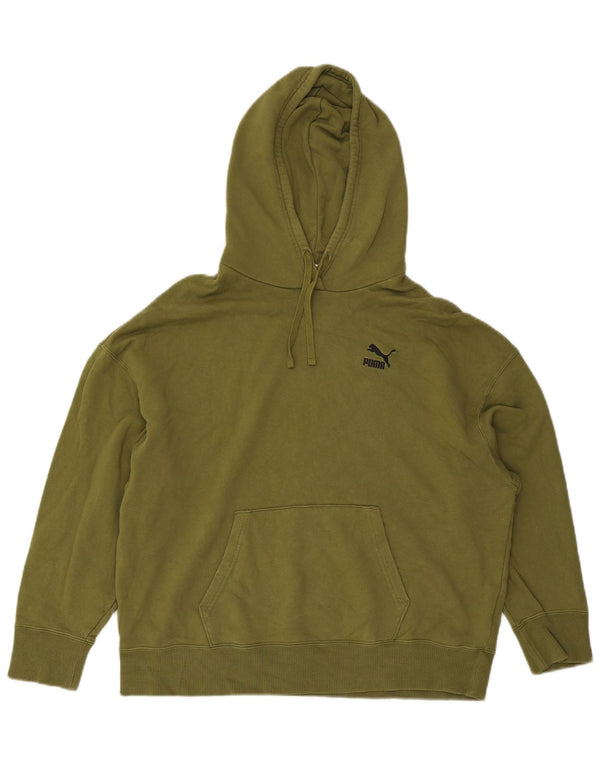 Damski sweter oversize Puma z kapturem UK 16, duży, zielony, bawełniany