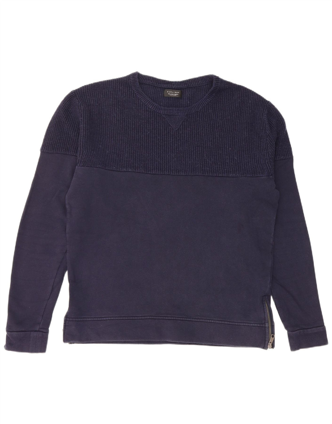 Bluza męska Zara, duża, bawełniana, granatowa