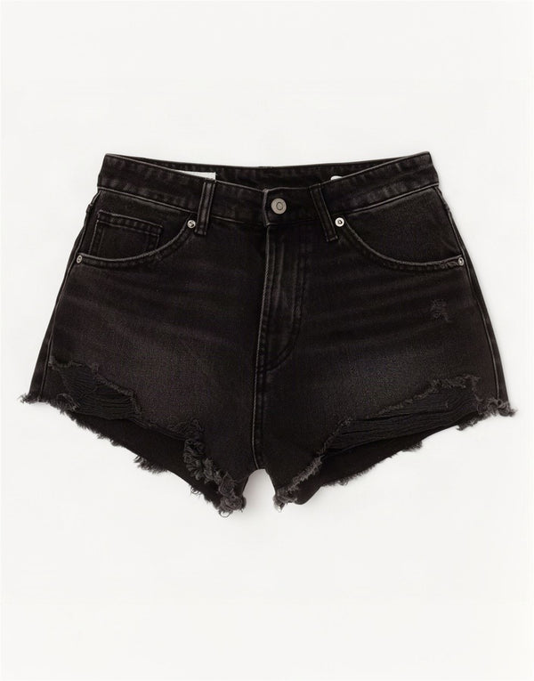 Damskie spodenki jeansowe Zara z wysokim stanem, EU 36 XS W26, szara bawełna
