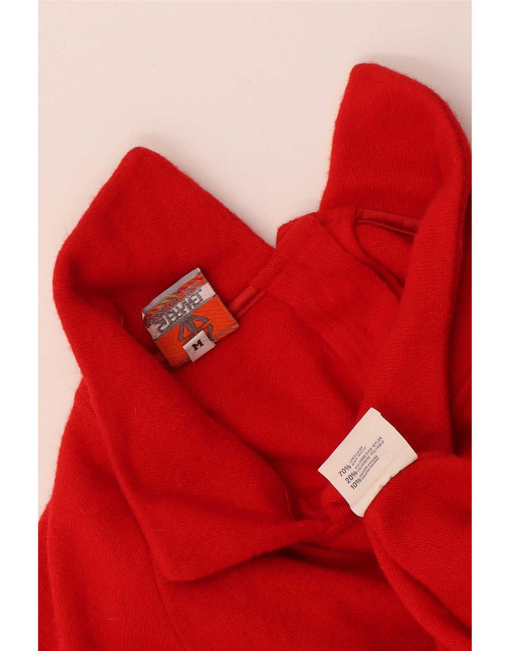 Damski sweter oversize Stefanel z kołnierzem polo UK 14, średni czerwony