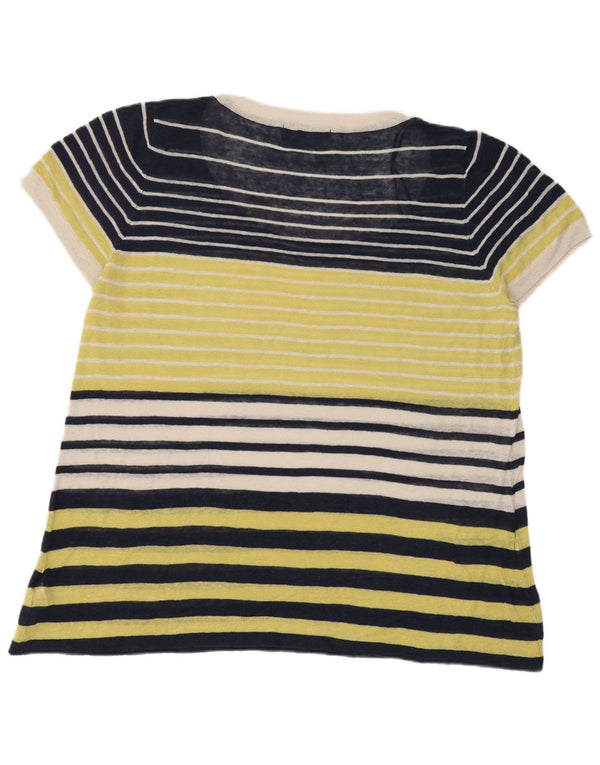 T-shirt damski Marks & Spencer Top UK 20 2XL Granatowy, lniany w paski