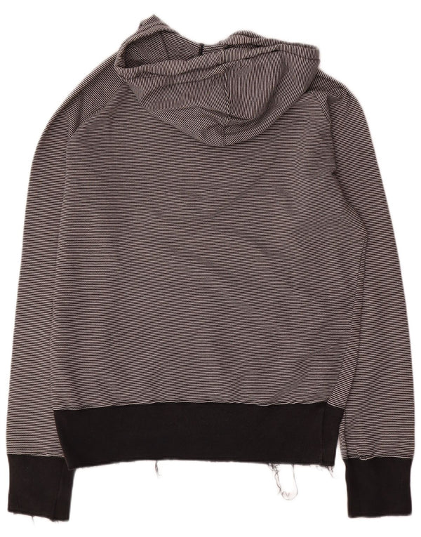 Converse Męski sweter z kapturem i zamkiem błyskawicznym, duży, szary, bawełniany w paski