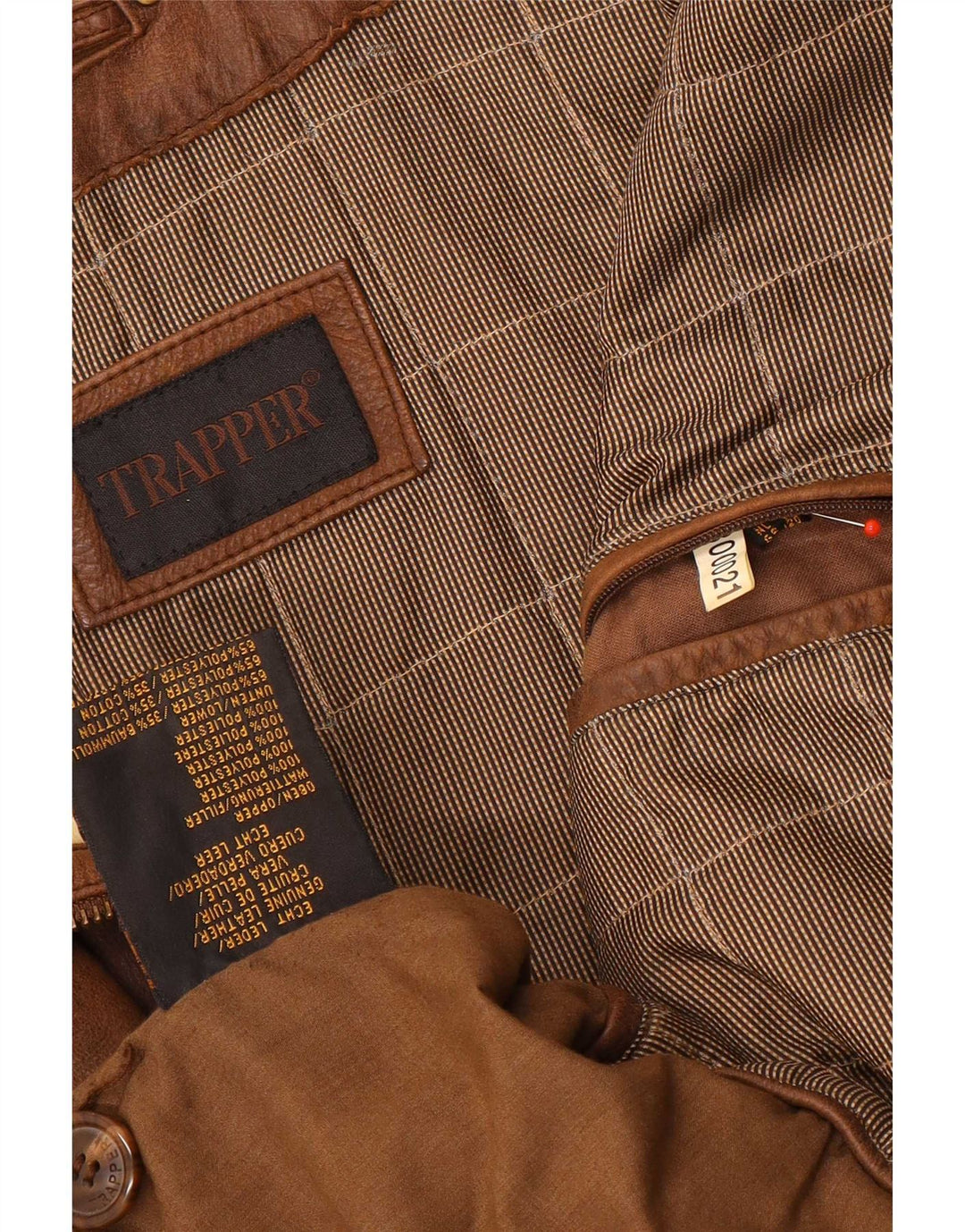 Kurtka skórzana męska Trapper UK 50 5XL brązowa