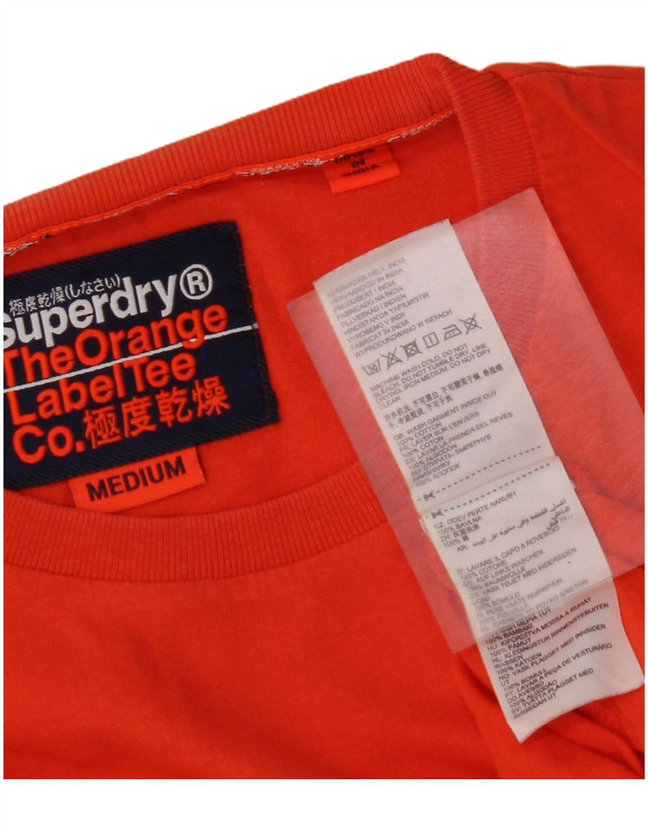 SUPERDRY Męski T-shirt Top Średniej Pomarańczowej Bawełny