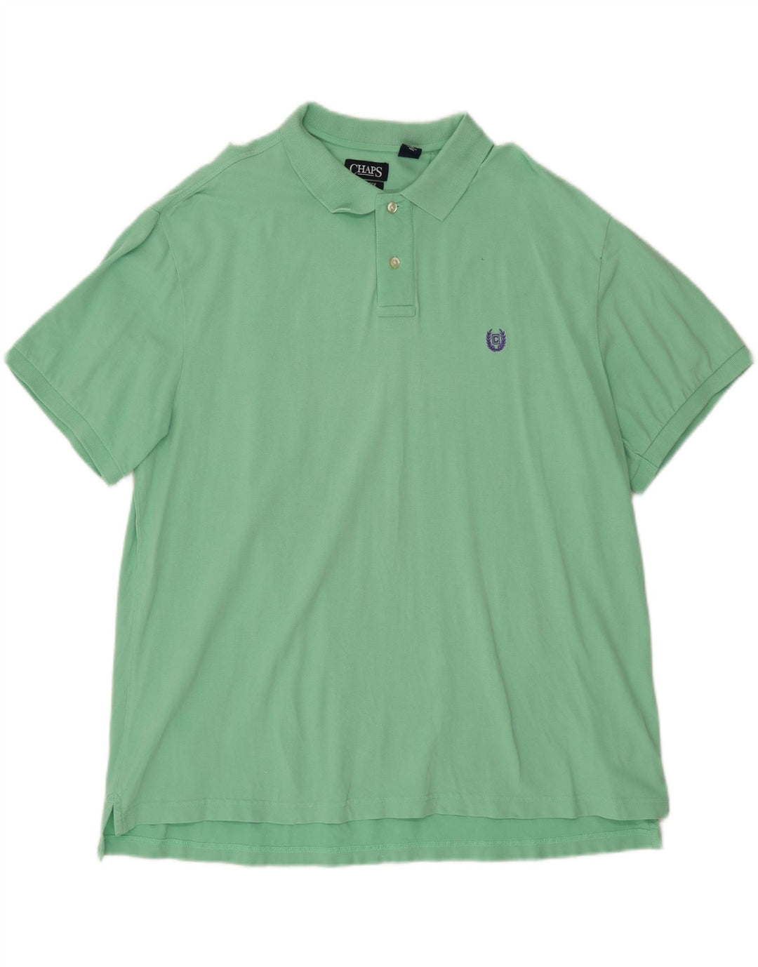 CHAPS Mens Stretch Polo Shirt 2XL Turquoise Cotton Vintage Chaps and Second-Hand Chaps from Messina Hembry 