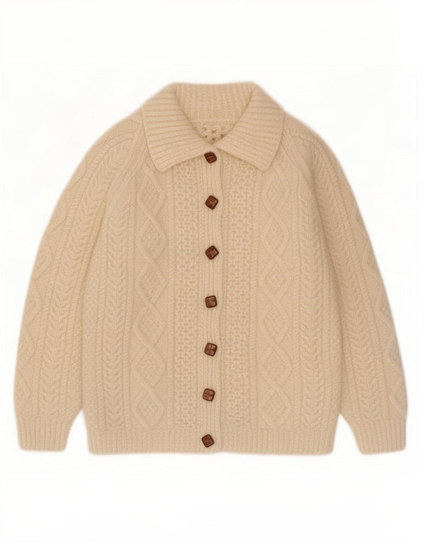 Sweter damski w stylu vintage, kardigan UK 8, mały beż