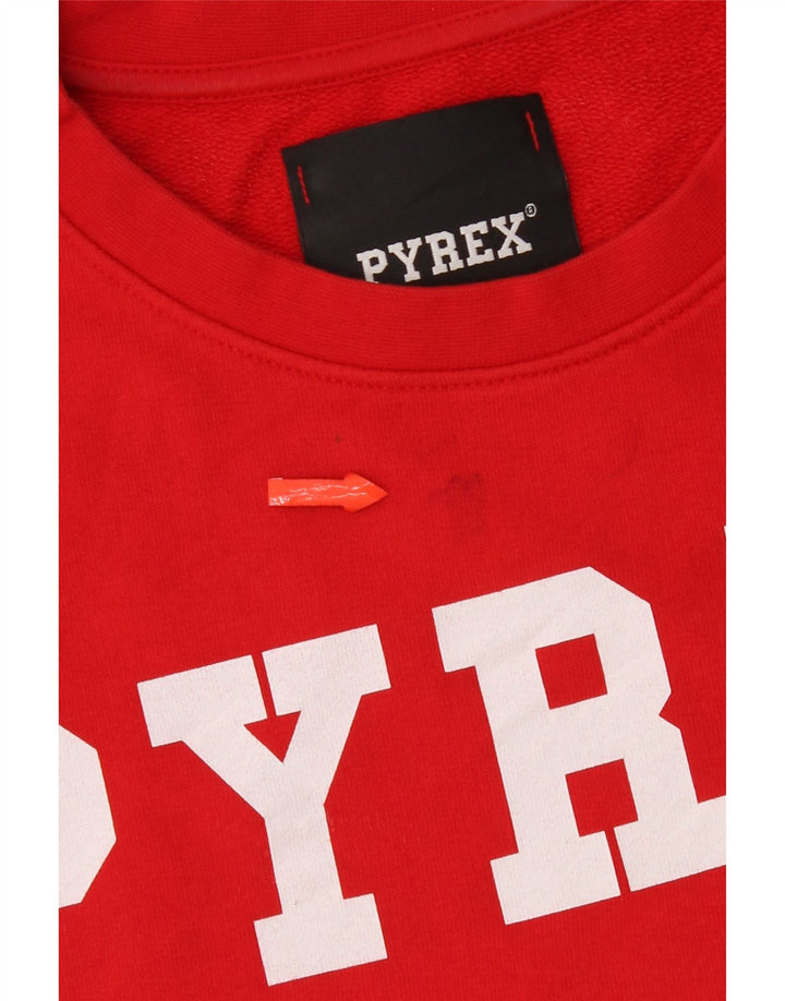 Damska bluza z grafiką Pyrex, UK 14, średnia czerwona bawełna