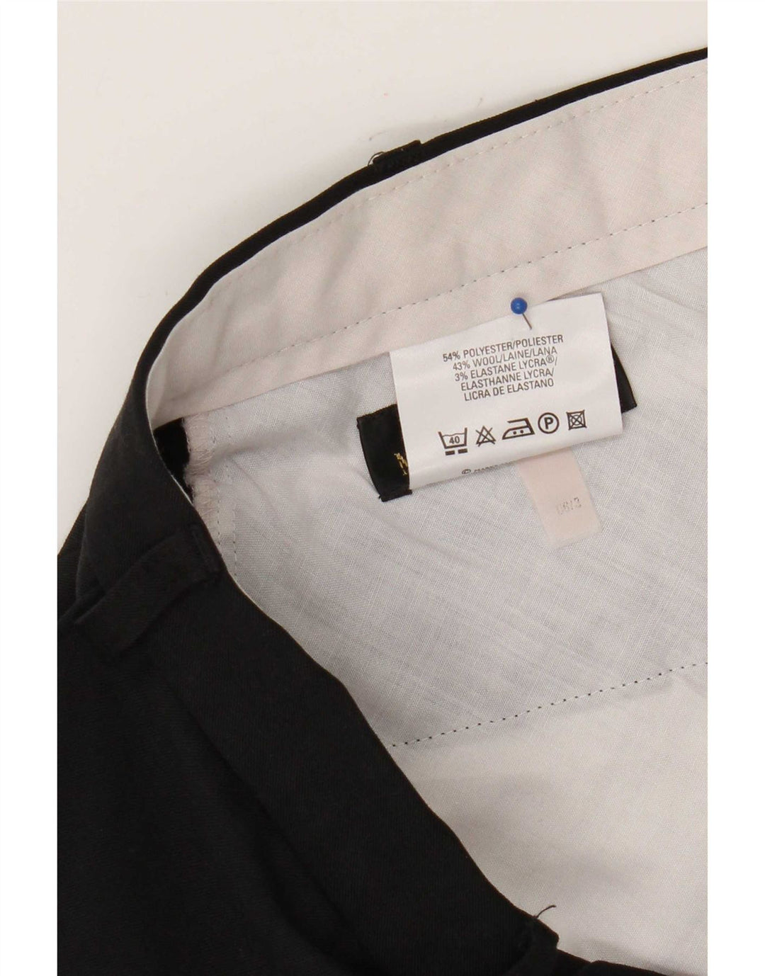 Marks & Spencer Męskie proste spodnie chino W38 L29 Czarny poliester