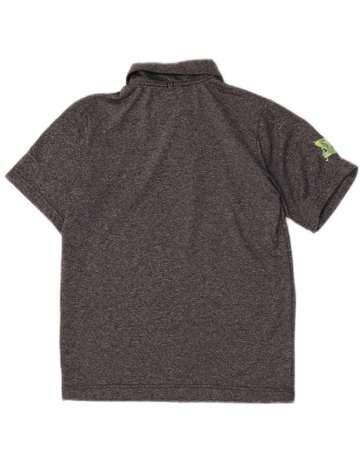 Chłopięca koszulka polo Nike Dri Fit, 8-9 lat, mała, szara, z blokami kolorów, poliestrowa