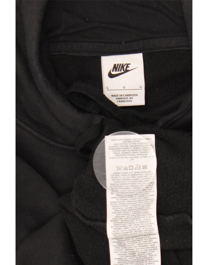 Damski sweter oversize z kapturem NIKE UK 16, duży, czarny, bawełniany