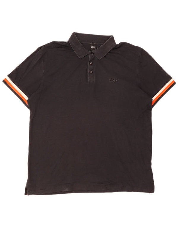 Męska koszulka polo o regularnym kroju Hugo Boss XL, czarna, bawełniana