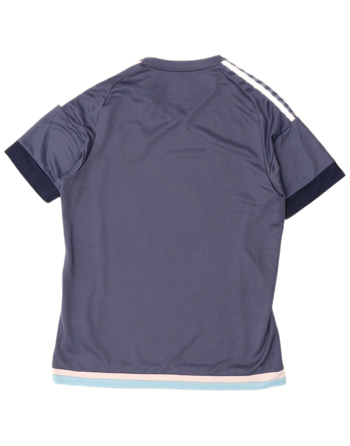 Męska koszulka Adidas Climalite Top, średnia, granatowa, poliester z blokami kolorów