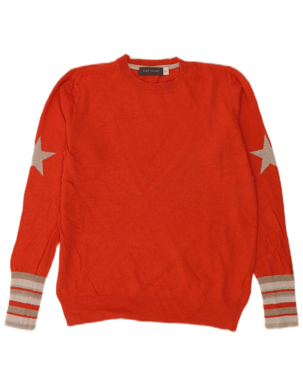 Damski sweter MINT VELVET z graficznym wycięciem pod szyją, UK 6 XS, w pomarańczowe paski