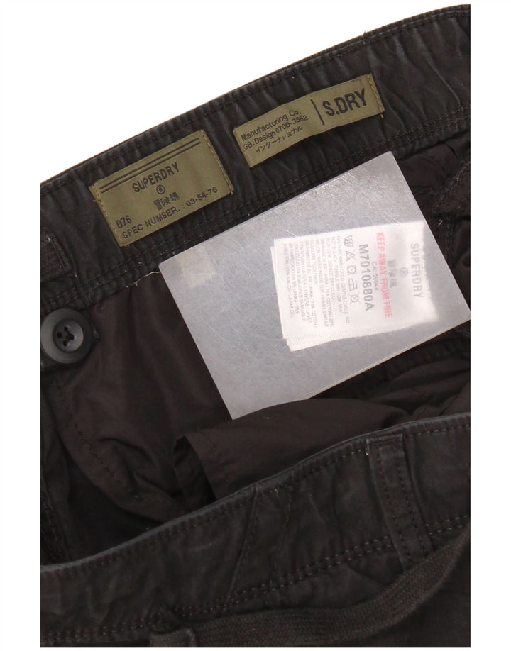 Męskie proste spodnie cargo Superdry W34 L27 Czarna bawełna