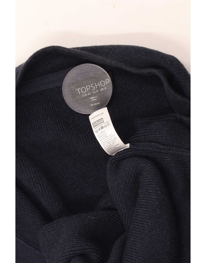 Damski sweter poncho Topshop UK 12, średni granatowy, bawełniany