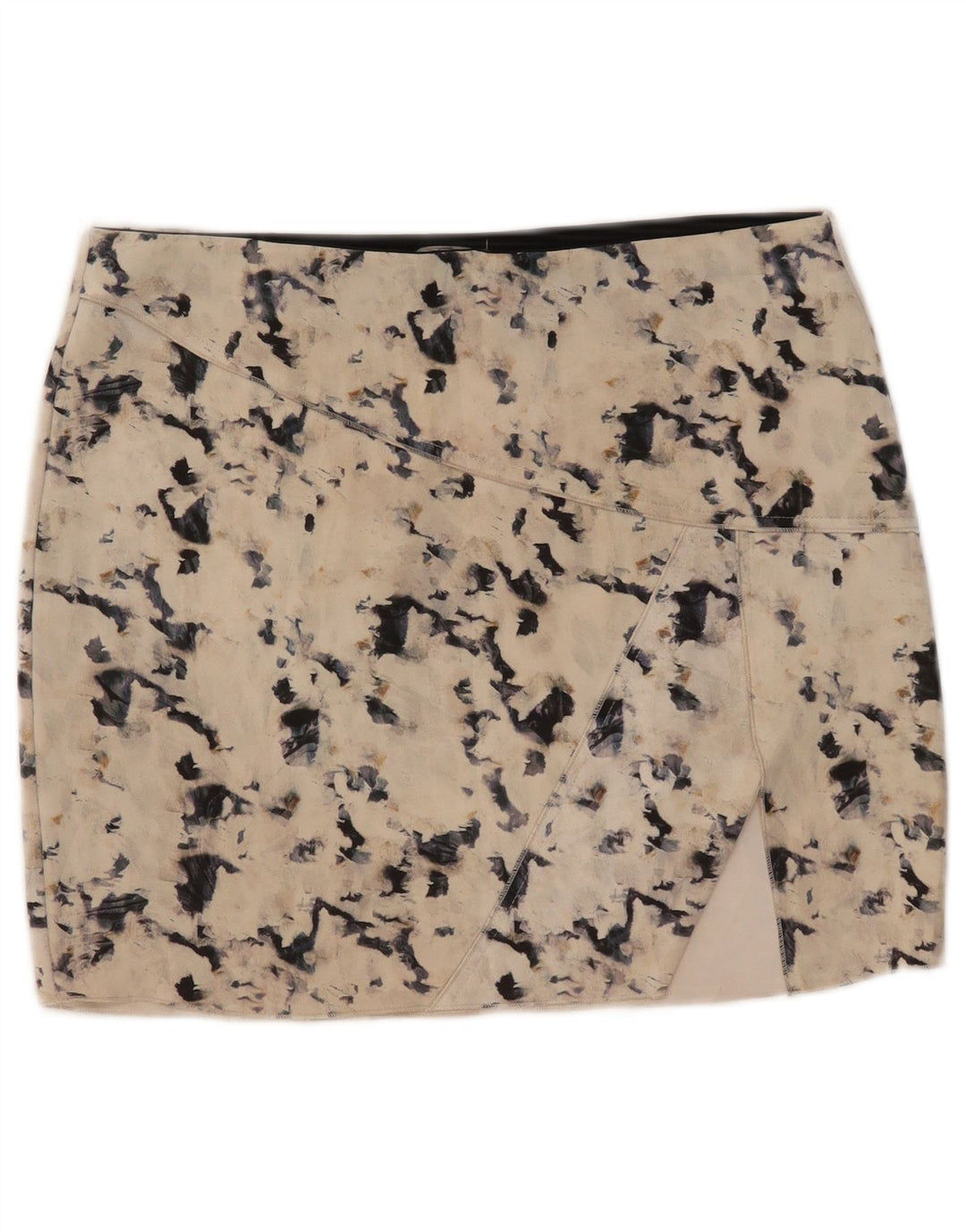 Spódnica mini Zara damska w abstrakcyjny wzór, duża, W30, beżowa
