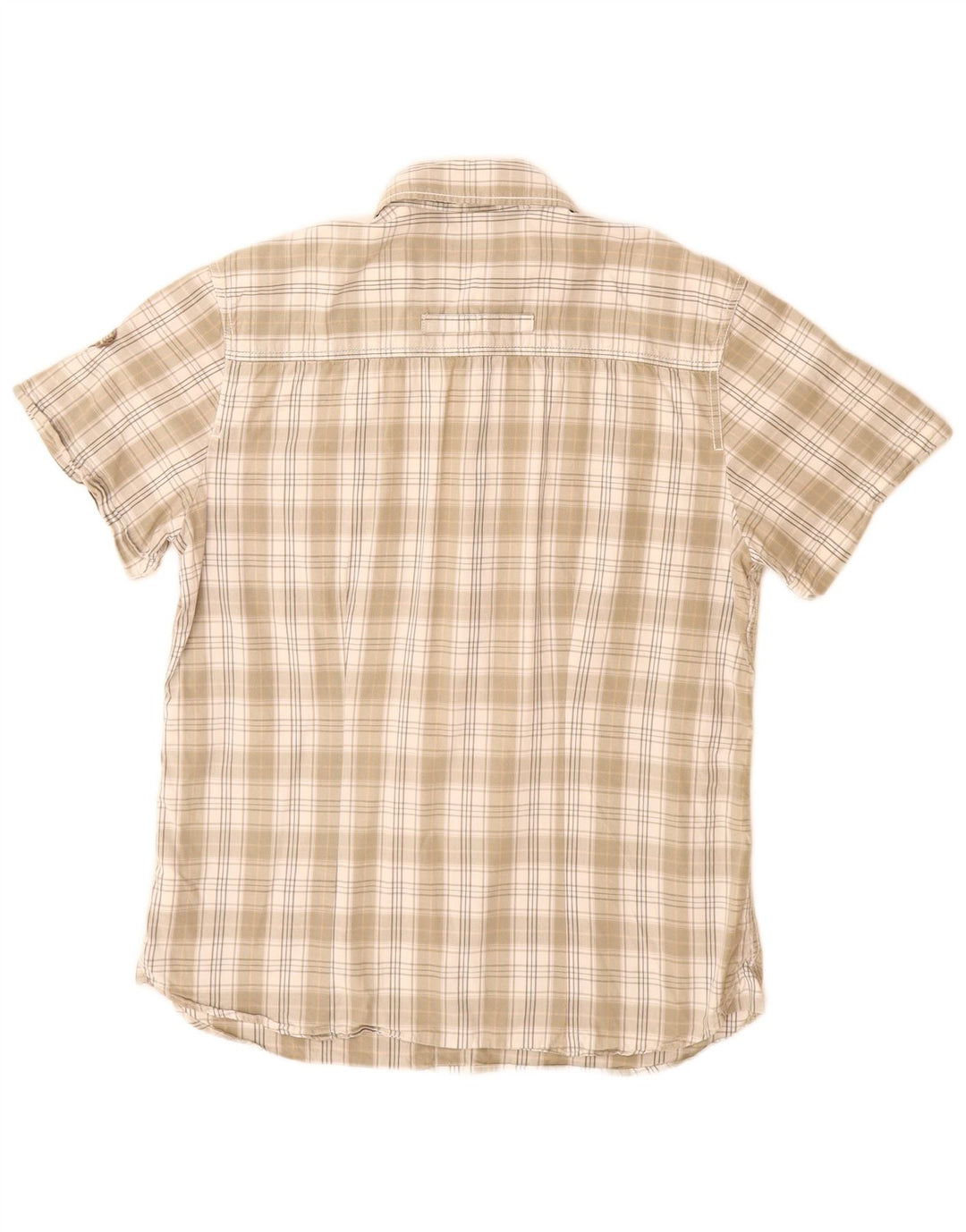 Koszula męska z krótkim rękawem Wrangler, duża, beżowa, bawełniana w kratę