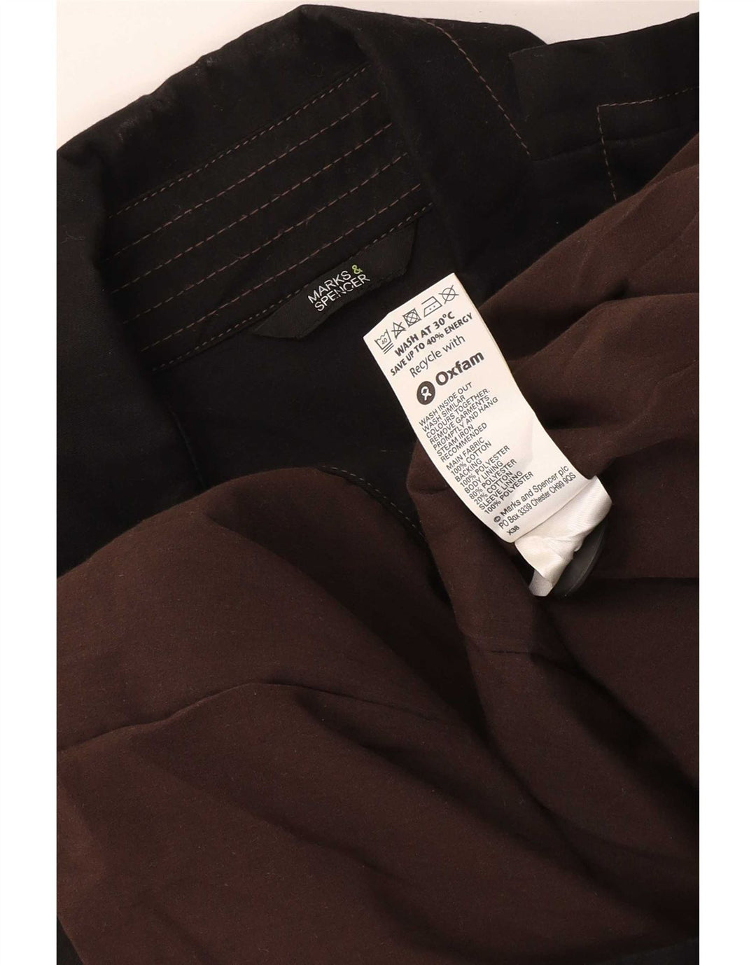 Marks & Spencer Damski krótki trencz UK 22 3XL Czarny poliester